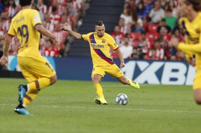 Jordi Alba tiene muchas opciones de entrar en el once inicial, tras recuperarse de la lesión (Foto: FCB).