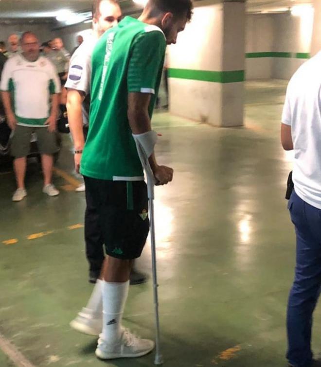 Borja Iglesias, lesionado ante el Valladolid.