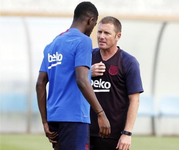 Ousmane Dembélé, en una sesión con el Barcelona (Foto: FCB).