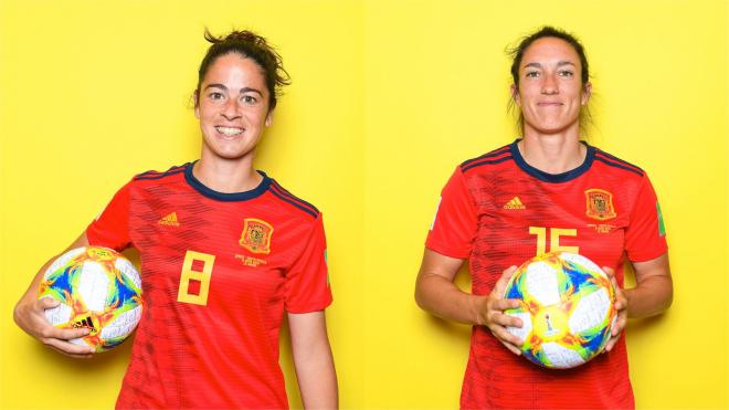 Silvia Meseguer y Marta Torrejón, en las fotos previas al Mundial de Francia 2019.