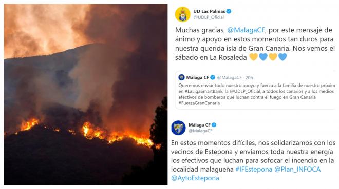 El incendio de Estepona y los mensajes del Málaga.