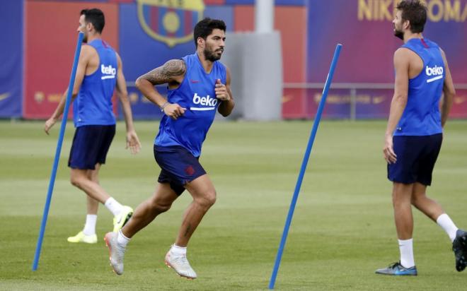 Luis Suárez, en un entrenamiento del Barcelona (Foto: FCB).