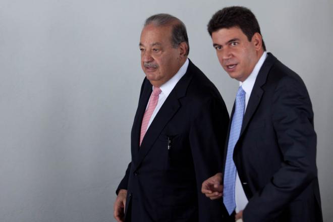 Carlos Slim y Arturo Elías.