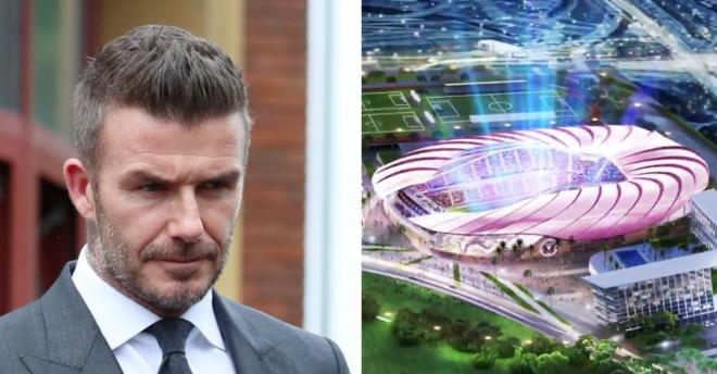 David Beckham y el nuevo estadio proyectado para eel Inter de Miami.