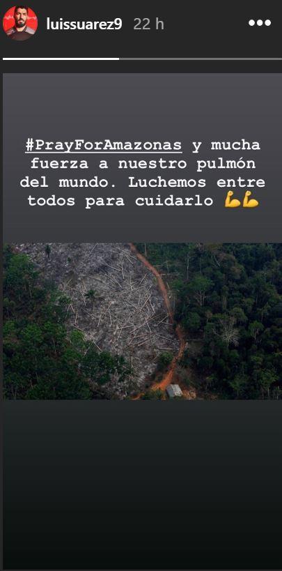 Mensaje de Luis Suárez por los incendios del Amazonas.
