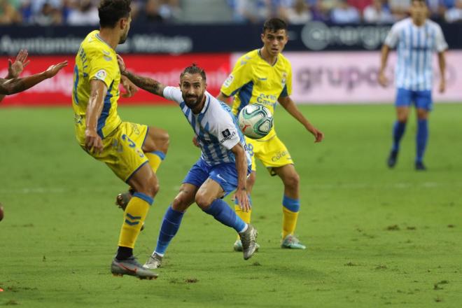 Cifu, en un lance del partido de ida disputado en La Rosaleda.