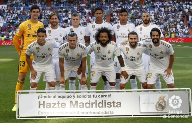 Once titular del Real Madrid ante el Real Madrid.