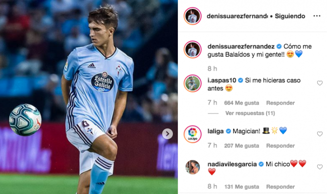 El mensaje de Denis Suárez en Instagram y la genial respuesta de Iago Aspas.