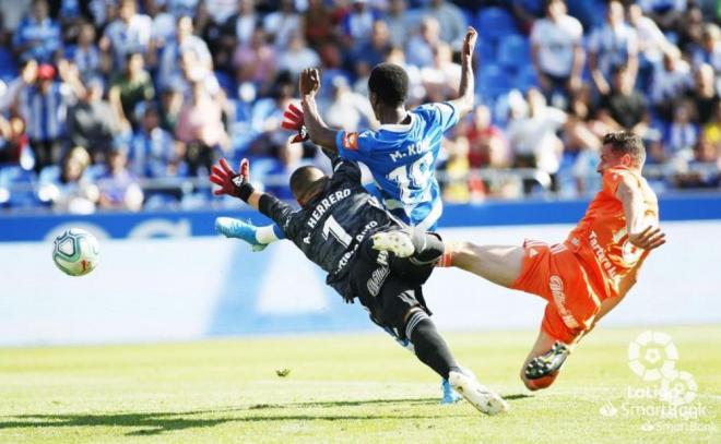 Koné anota el primer gol en contra del Real Oviedo esta temporada.