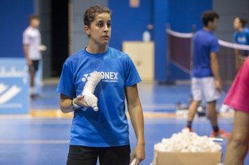 Carolina Marín entrena en Huelva. (@AytoHuelva)