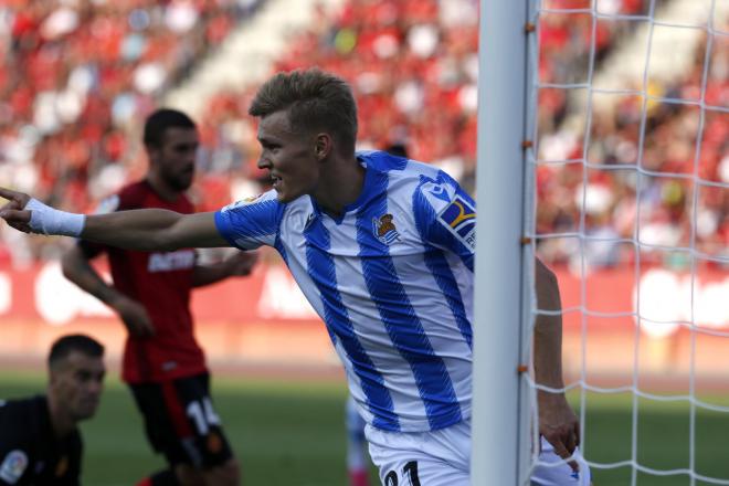 Odegaard celebra su gol en Mallorca (Foto: Real Sociedad).