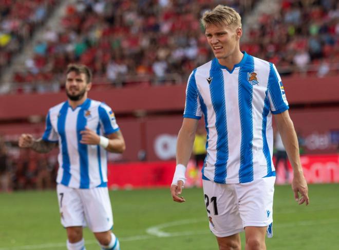 Odegaard, durante el Mallorca-Real Sociedad (Foto: RSF).