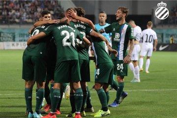 Celebración del gol de Ferreyra ante el Zorya (Foto: RCD Espanyol).