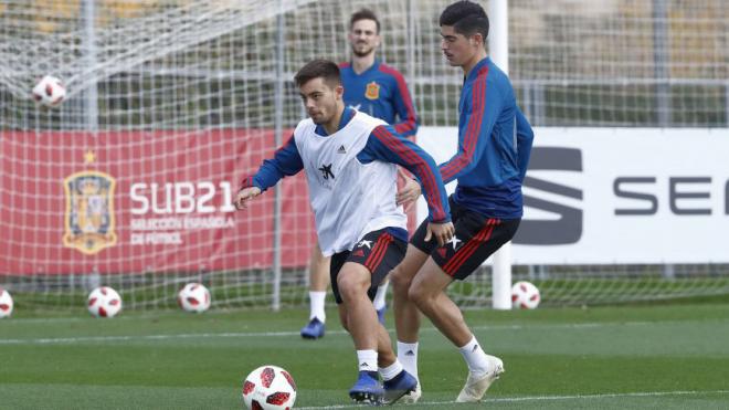 Fran Beltrán, en un entrenamiento con España sub 21 (Foto: SEF).