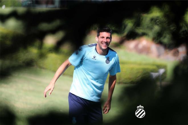 Javi López, durante un entrenamiento.