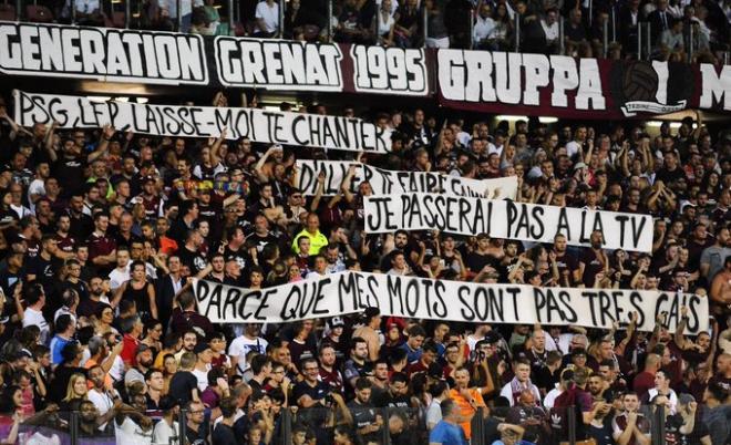 Pancartas homófobas en el Metz-PSG.