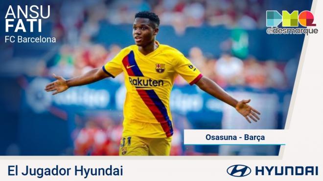 Ansu Fati, jugador Hyundai del Osasuna-Barcelona.