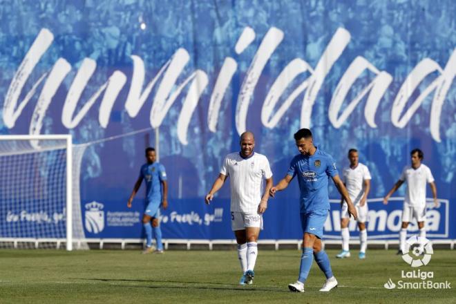 Ortuño, durante el duelo entre el Fuenlabrada y el Real Oviedo (Foto: LaLiga).