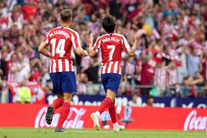 Joao Félix celebra su tanto ante el Eibar.