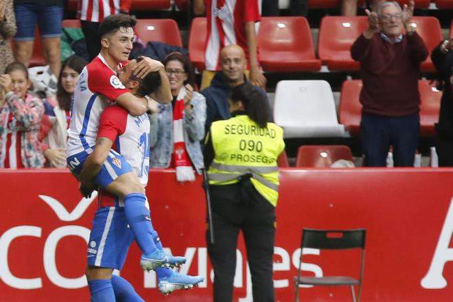 Manu García celebra su gol ante el Albacete (Foto: Luis Manso).