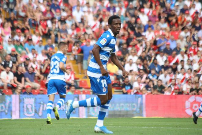 Koné, durante el Rayo-Dépor en Vallecas (Foto: Iris Miquel).