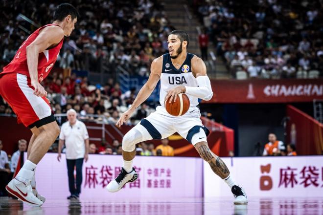 Jason Tatum, durante el partido ante Turquía.