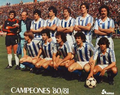 Equipo de la Real Sociedad que logró el título en la temporada 1980-181.