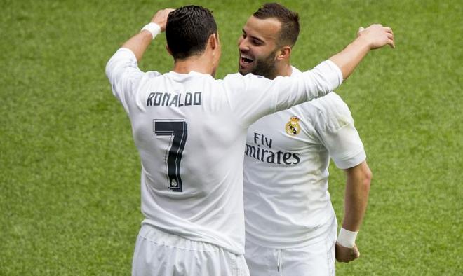 Cristiano Ronaldo y Jesé Rodríguez celebran un gol con el Real Madrid.