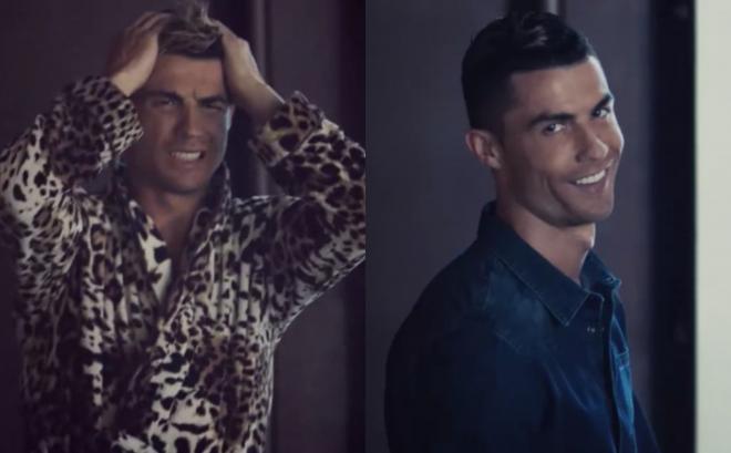 Cristiano Ronaldo, durante dos momentos de su último spot publicitario.