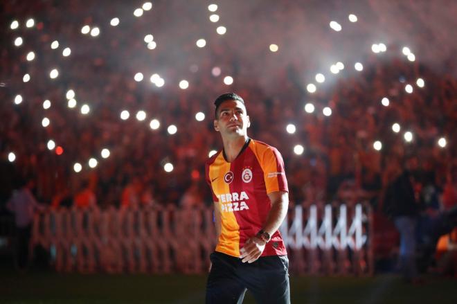 Falcao, durante su presentación con el Galatasaray.