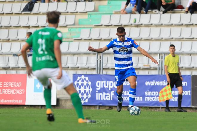 Montero,durante un partido de pretemporada ante el Racing de Ferrol (Foto: RCD).