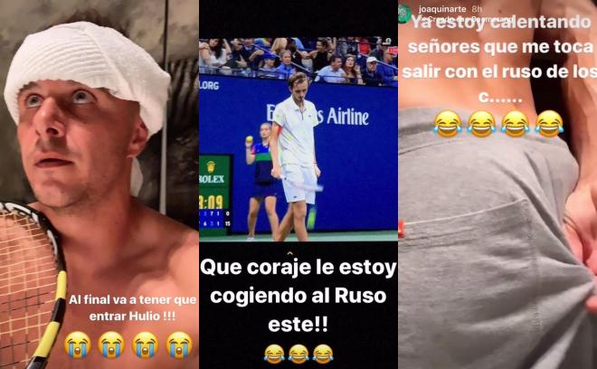 El show de Joaquín en su Instagram viendo la final del US Open entre Rafa Nadal y Daniil Medvedev.