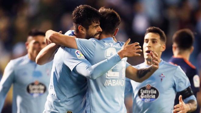 Néstor Araujo celebra uno de sus goles con el Celta en la pasada temporada (Foto: RCCV).