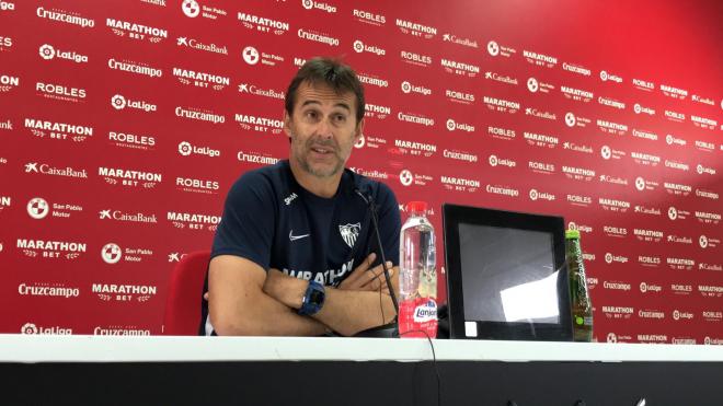 Julen Lopetegui, en la rueda de prensa de este viernes (Foto: Kiko Hurtado).