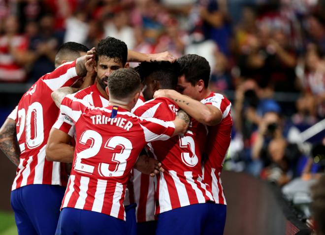 Los jugadores del Atlético de Madrid celebran un gol ante el Eibar (Foto: ATM).