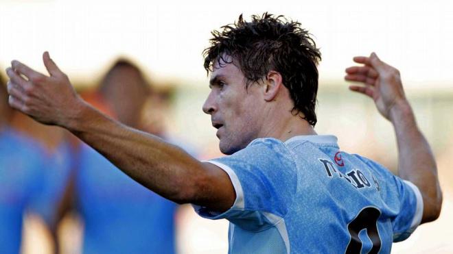 Mario Bermejo celebra un gol con el Celta de Vigo Foto: EFE).