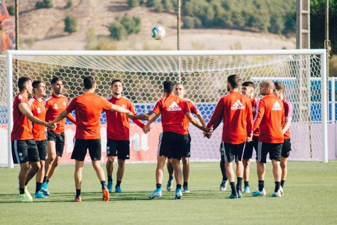 La plantilla del Valladolid en una sesión de entrenamiento (Foto: Real Valladolid).