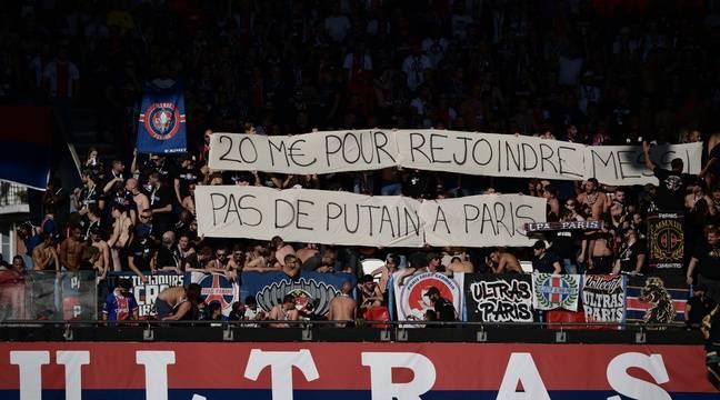 Pancarta de los ultras del PSG contra Neymar.