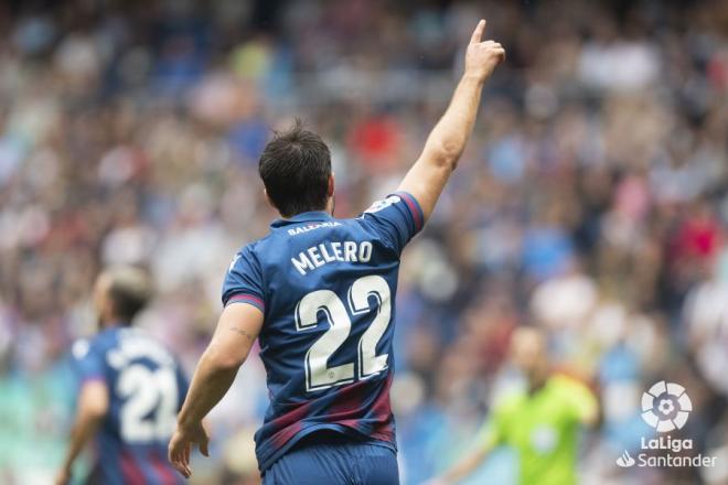 Melero celebra el gol contra el Madrid. (Foto: LaLiga)