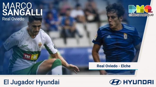 Sangalli, jugador Hyundai del Real Oviedo-Elche.