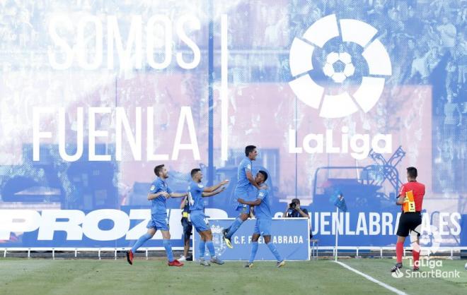 Celebración de un gol del Fuenlabrada (Foto: LaLiga).
