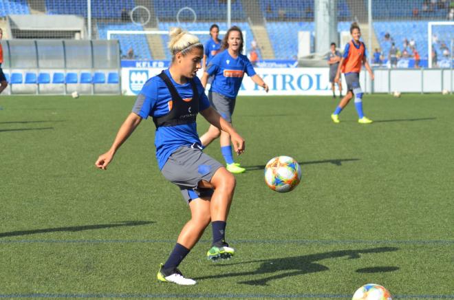 Carla Bautista en el entrenamiento de este martes en Zubieta (Foto: Giovanni Batista).