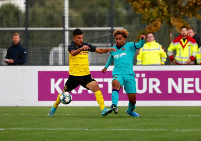 Lance del encuentro entre el Barcelona y el Borussia Dortmund de la Youth League.