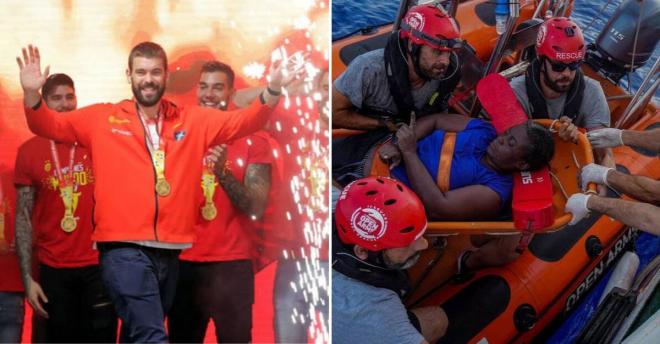 Marc Gasol, con la selección española en Colón y en el rescate de una mujer a bordo de un barco del Open Arms.