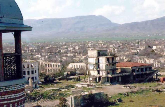 Ruinas de la ciudad de Agdam, antigua sede del Qarabag.