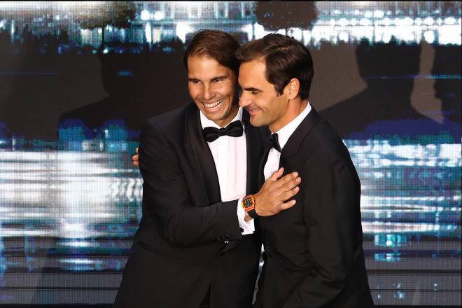 Rafa Nadal y Roger Federer, en la presentación de la gala de la Laver Cup (Foto: Laver Cup).
