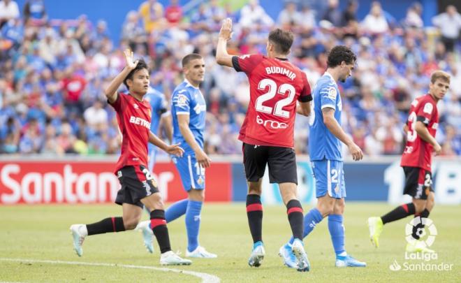 Budimir celebra un gol en el Coliseum (Foto: LaLiga).