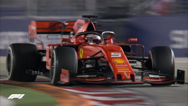 Vettel, en la carrera del GP de Singapur.