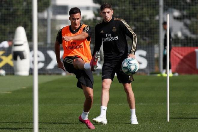 Lucas Vázquez, en un entrenamiento del equipo blanco (Foto: Real Madrid).
