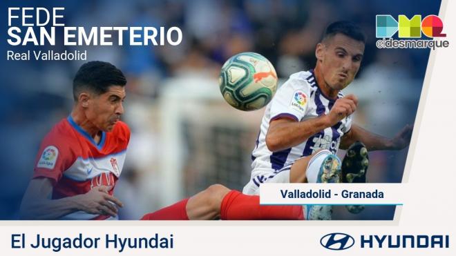 Fede San Emeterio, jugador Hyundai del Real Valladolid-Granada.